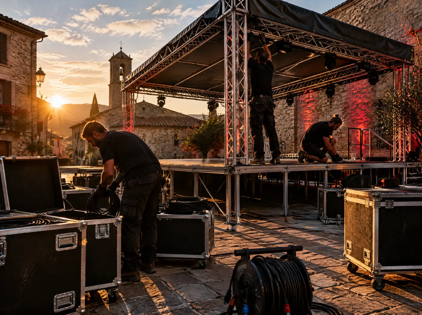 Ljetni koncert na gradskom trgu: Montaža